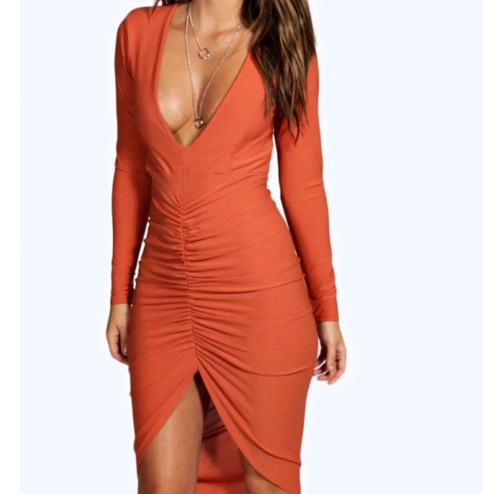 Orange long sleeve dress